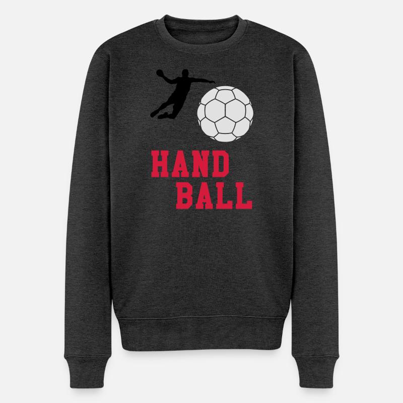 Handball - Männer Premium Bio Pullover - Anthrazit meliert