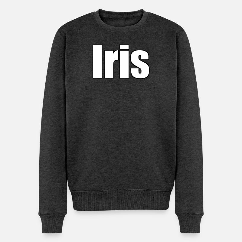Iris - Männer Premium Bio Pullover - Anthrazit meliert
