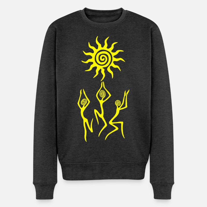 La danse du soleil jaune - Pull Premium bio Homme - anthracite chiné