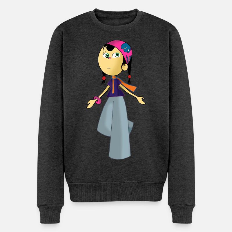 Puppe - Männer Premium Bio Pullover - Anthrazit meliert