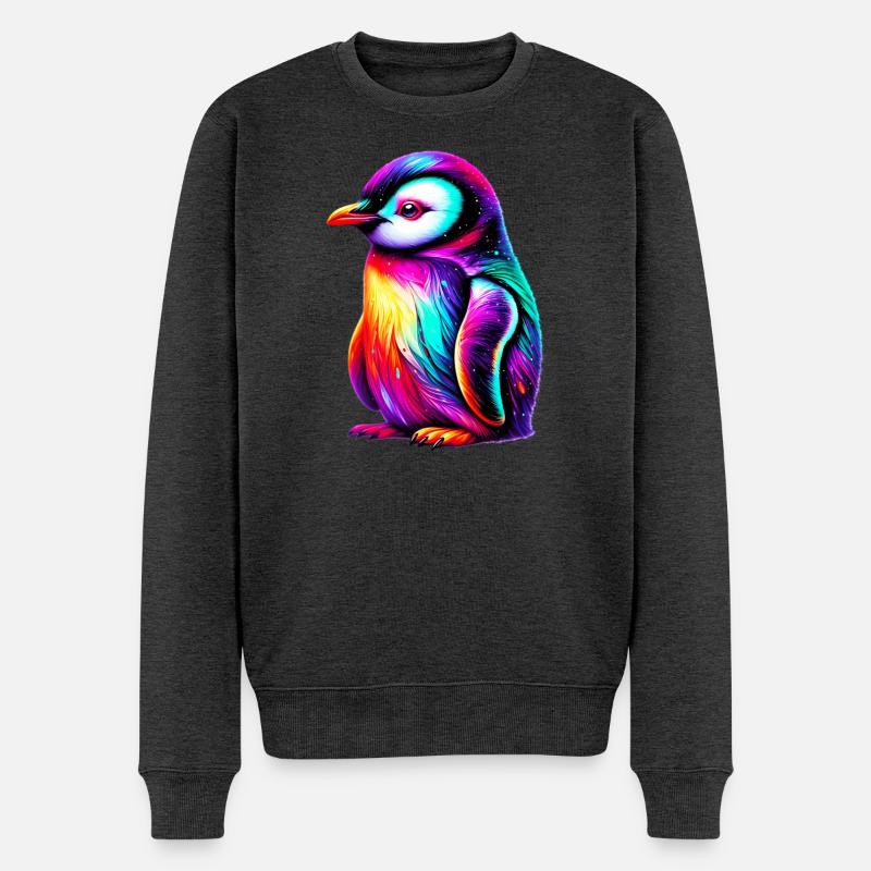 Pinguin - Männer Premium Bio Pullover - Anthrazit meliert