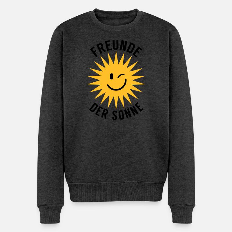 Freunde der Sonne - Männer Premium Bio Pullover - Anthrazit meliert