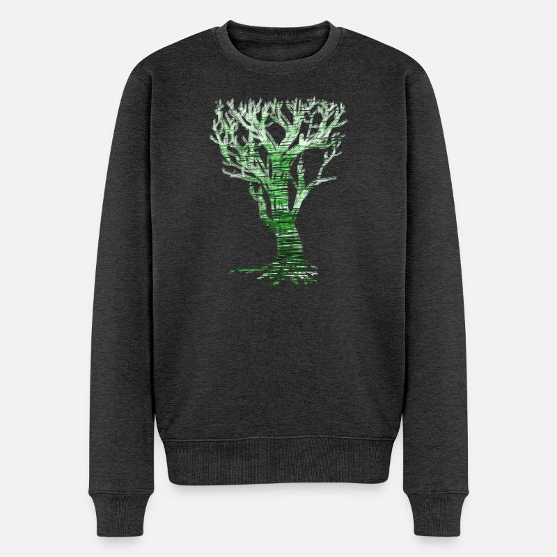World Tree Nature Graphiques - Pull Premium bio Homme - anthracite chiné