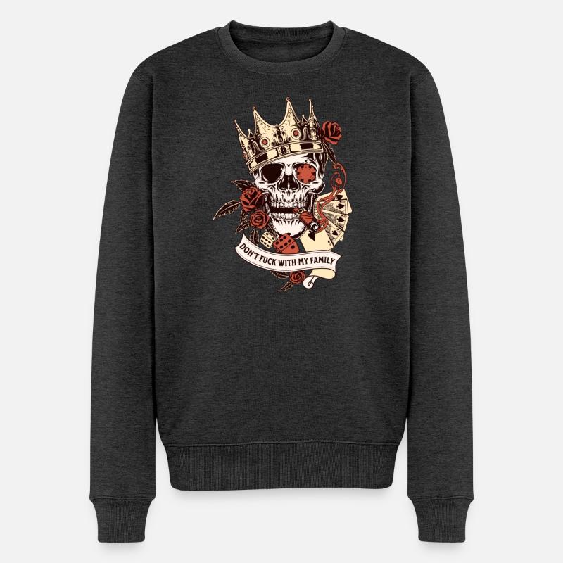 NE BAISE PAS AVEC MA FAMILLE - Pull Premium bio Homme - anthracite chiné