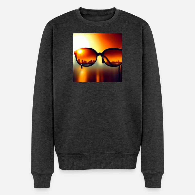 Sunglass-Skyline - Männer Premium Bio Pullover - Anthrazit meliert