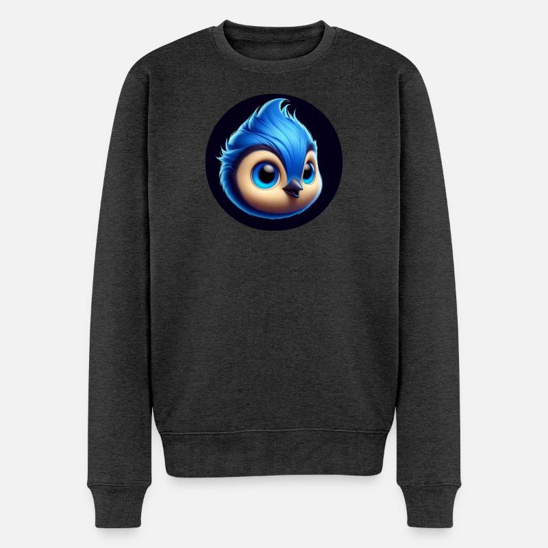 Comic Bird Bleu Bleu - Pull Premium bio Homme - anthracite chiné
