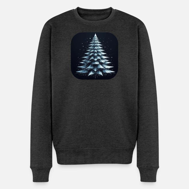 Arbre de Noël Sapin Polygones Vert - Pull Premium bio Homme - anthracite chiné