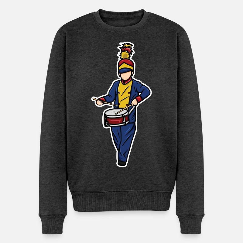 Trommler Junge - Männer Premium Bio Pullover - Anthrazit meliert
