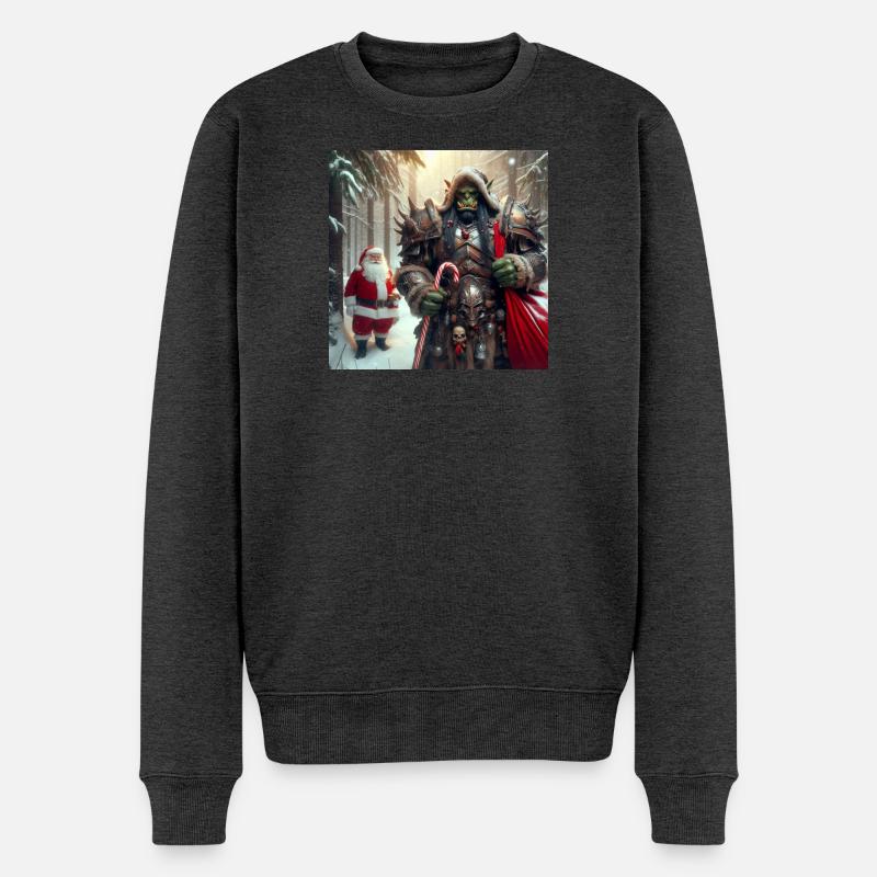 Orc Weihnachten 1 - Männer Premium Bio Pullover - Anthrazit meliert