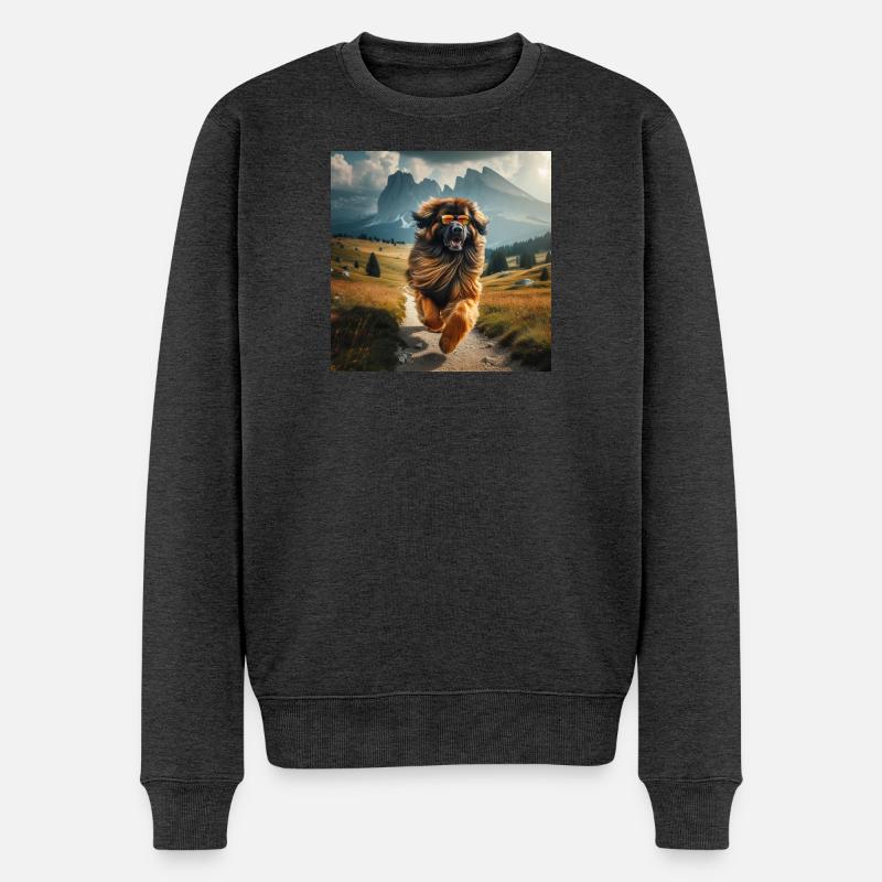 Leonberger Kunst - Männer Premium Bio Pullover - Anthrazit meliert