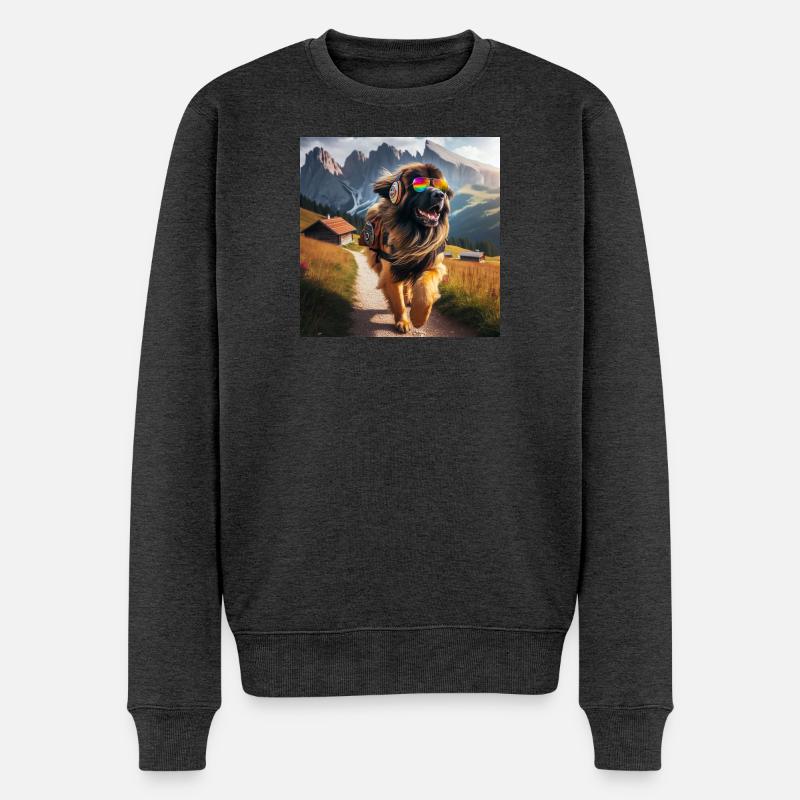 Leonberger Kunst - Männer Premium Bio Pullover - Anthrazit meliert