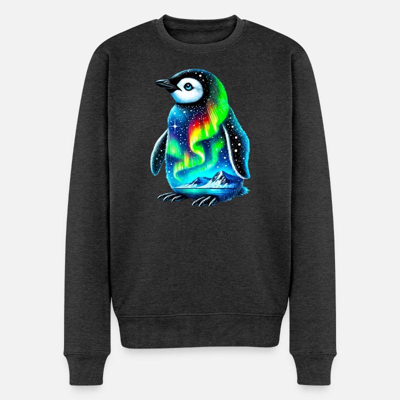 Pinguin - Männer Premium Bio Pullover - Anthrazit meliert