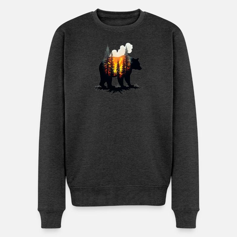 Ours - Männer Premium Bio Pullover - Anthrazit meliert