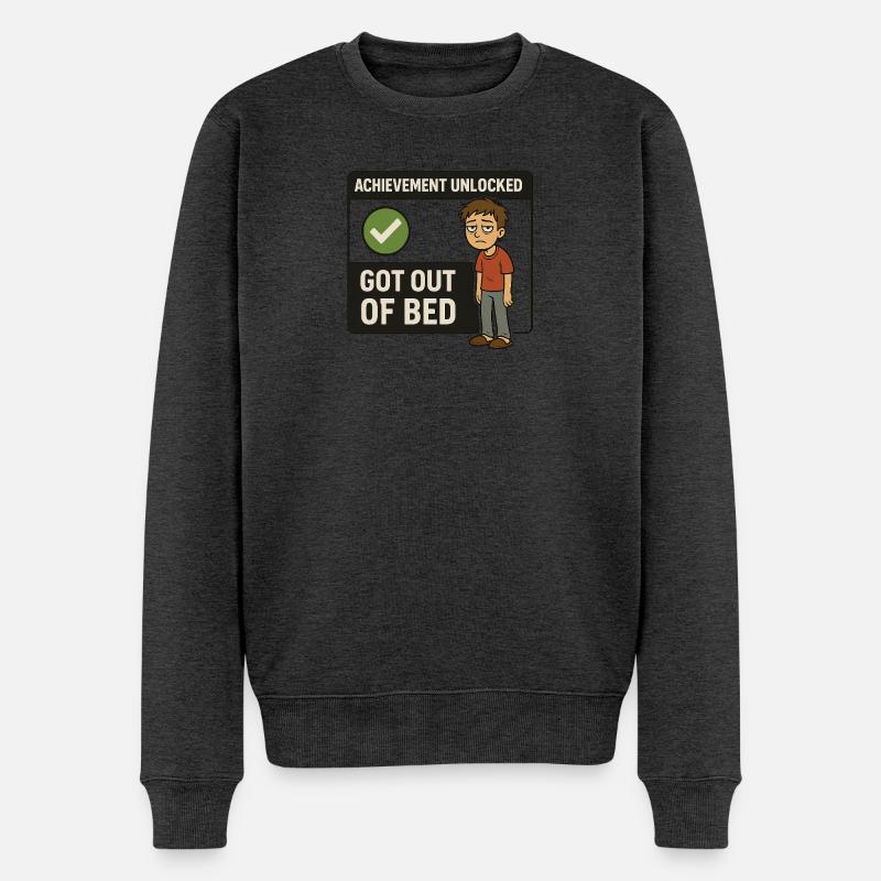 Succès débloqué - Sorti du lit - Pull Premium bio Homme - anthracite chiné