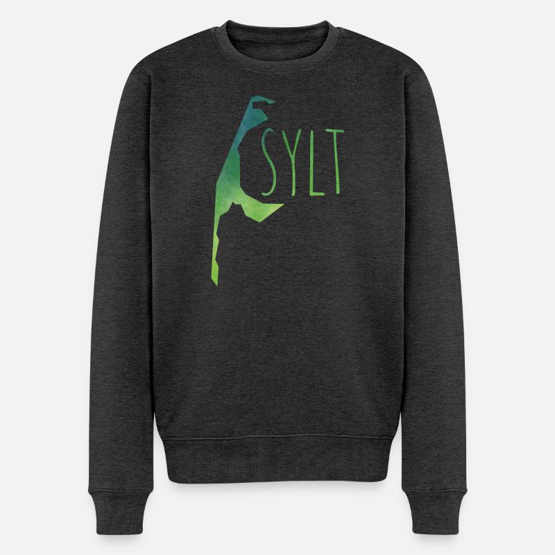 sylt - Männer Premium Bio Pullover - Anthrazit meliert