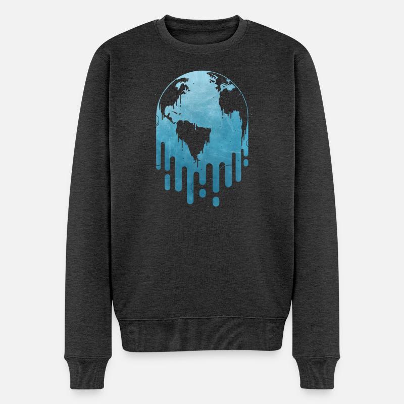 Melting - Männer Premium Bio Pullover - Anthrazit meliert