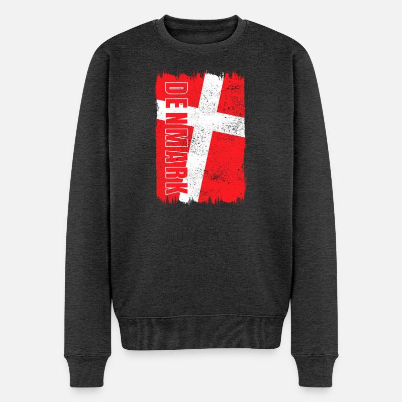 Drapeau du Danemark - Pull Premium bio Homme - anthracite chiné