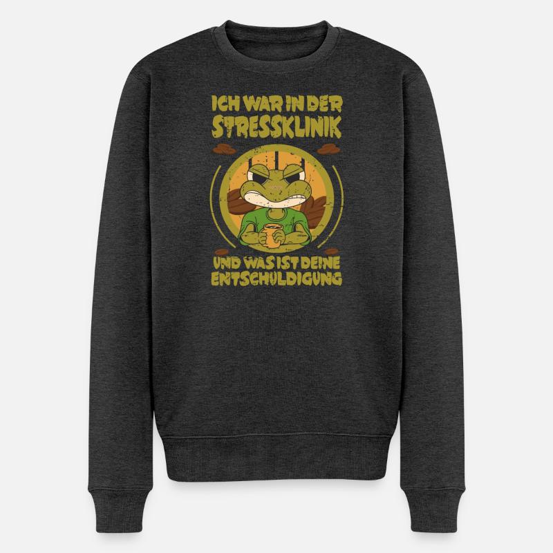 Frosch Stress Klinik - Männer Premium Bio Pullover - Anthrazit meliert