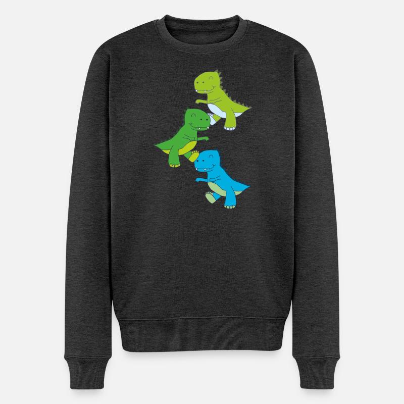 dino tanz - Männer Premium Bio Pullover - Anthrazit meliert