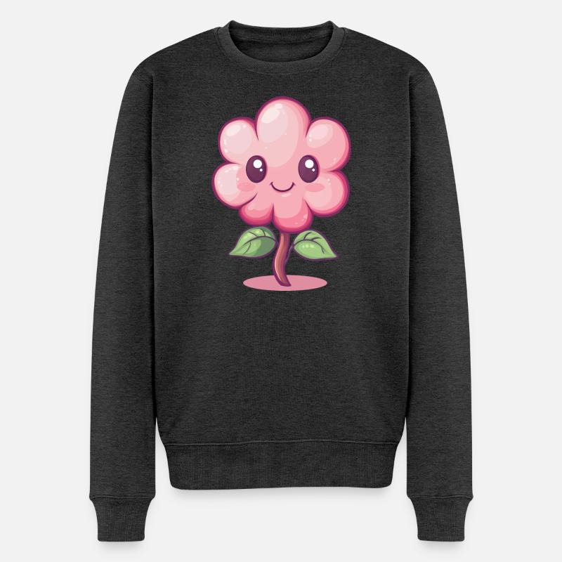 Fleur joyeuse - Pull Premium bio Homme - anthracite chiné