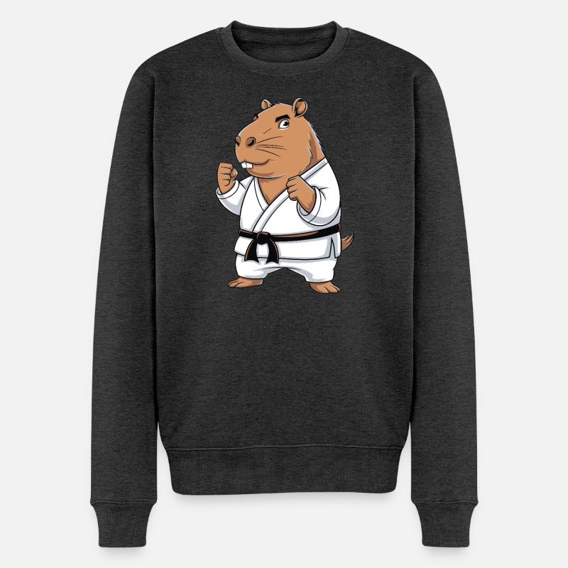 Karate Hamster in Gi - Männer Premium Bio Pullover - Anthrazit meliert
