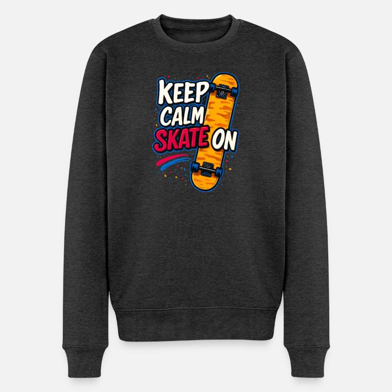 Skater Skateboarden - Männer Premium Bio Pullover - Anthrazit meliert