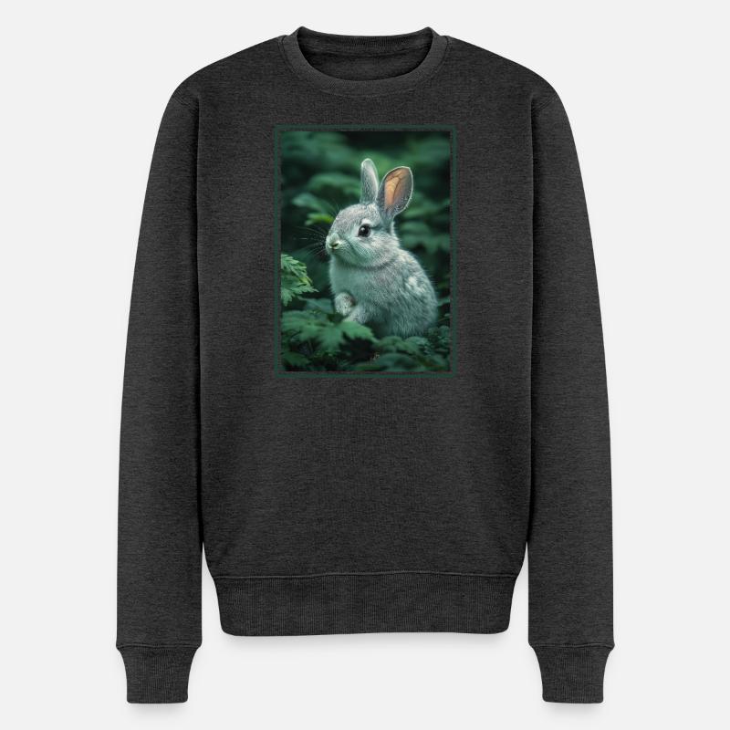 Hasen Hase - Männer Premium Bio Pullover - Anthrazit meliert