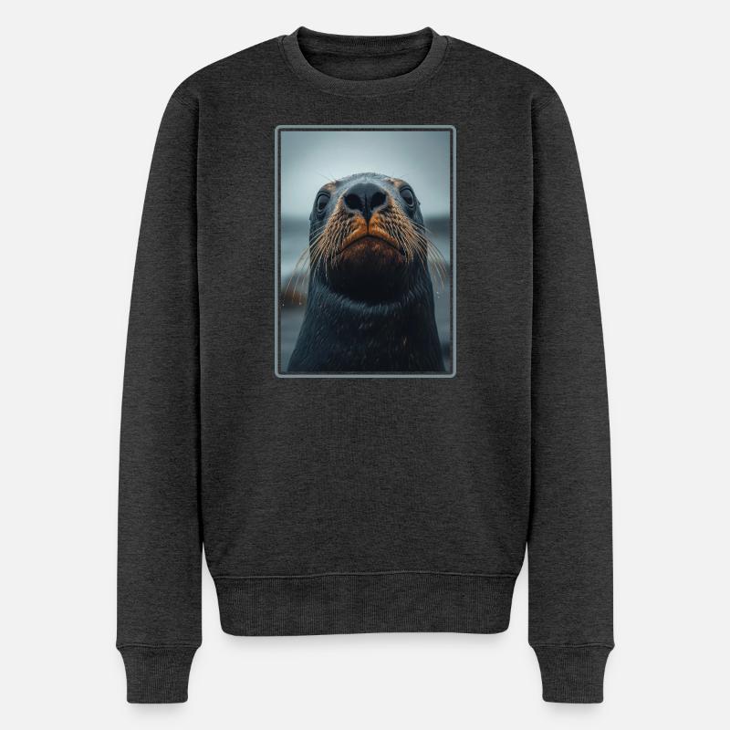 Seelöwen Seelöwe - Männer Premium Bio Pullover - Anthrazit meliert