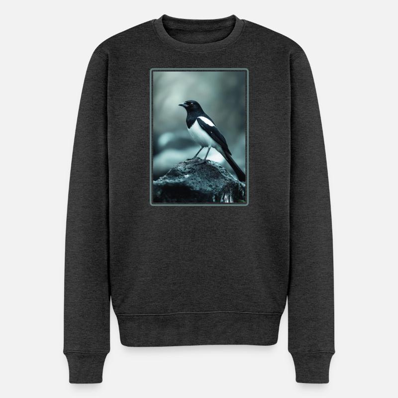 Elstern Elster - Männer Premium Bio Pullover - Anthrazit meliert