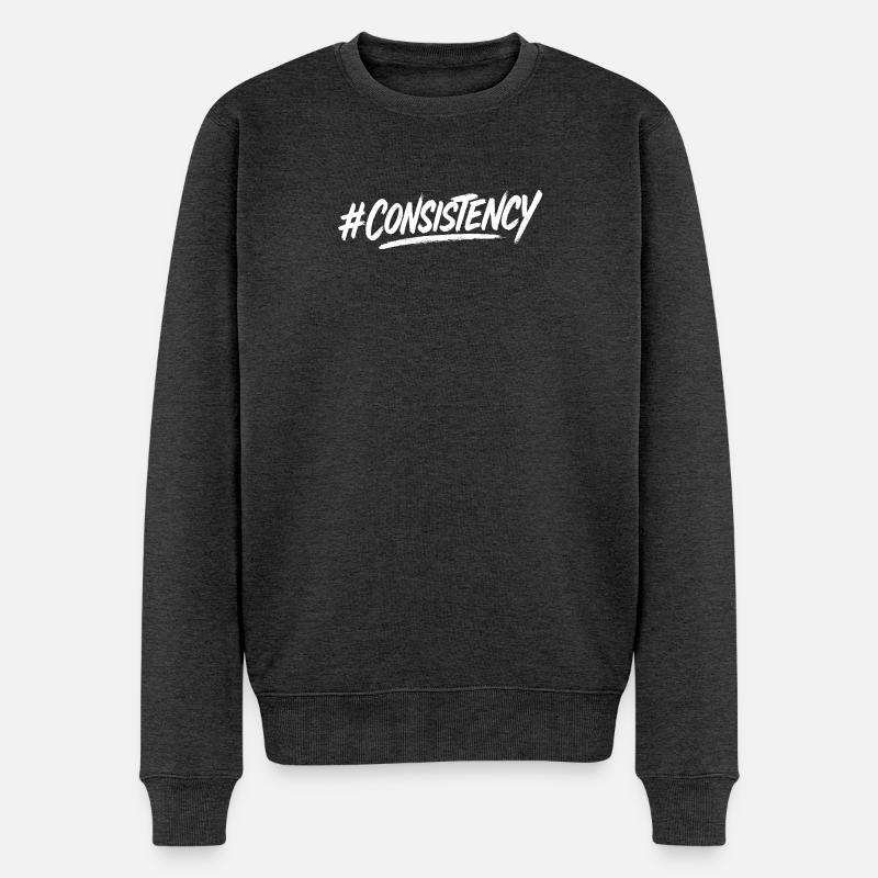 Konsequenz Brush #Consistency - Männer Premium Bio Pullover - Anthrazit meliert