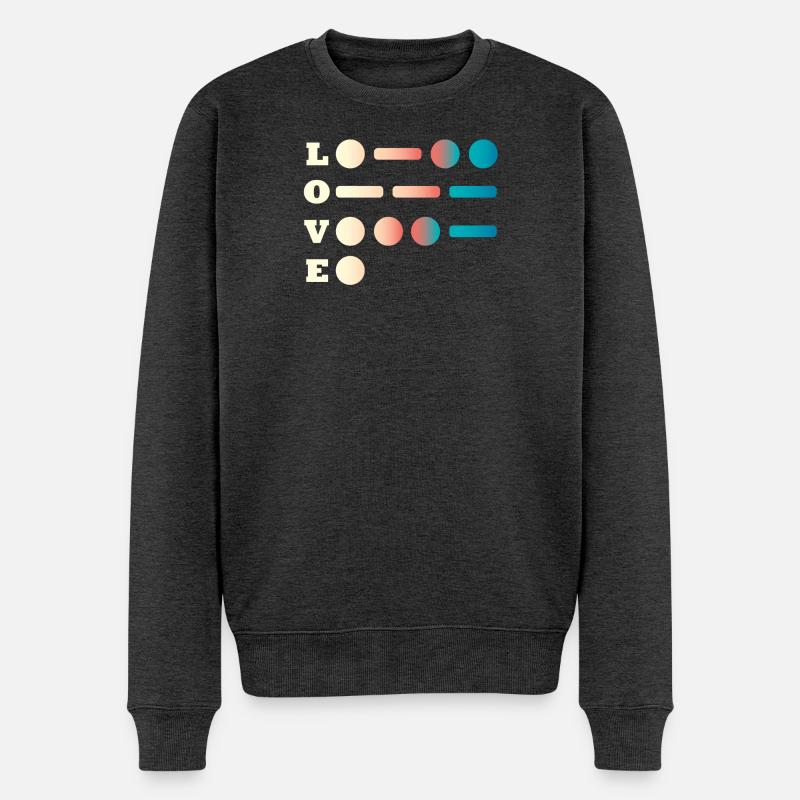 Aimer le code Morse - Pull Premium bio Homme - anthracite chiné