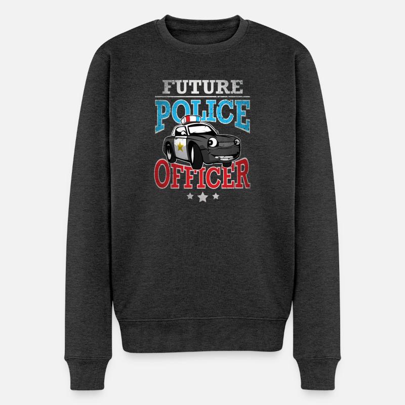 Future Police Officer - Männer Premium Bio Pullover - Anthrazit meliert