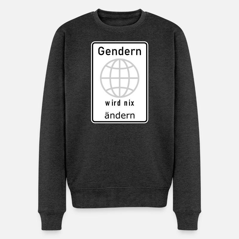 Gendern wird nix ändern - Männer Premium Bio Pullover - Anthrazit meliert