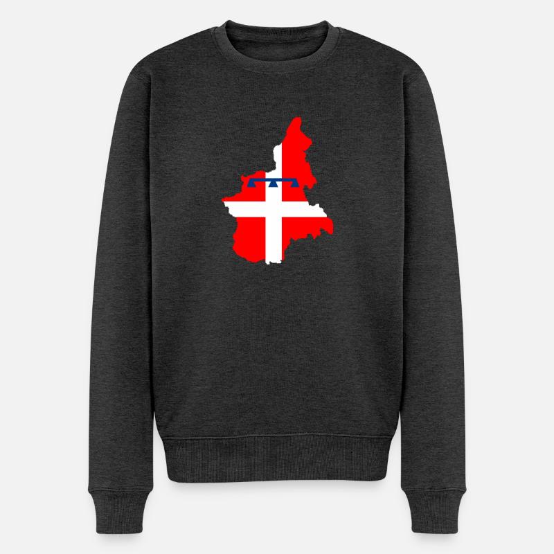 Piemont Italien - Männer Premium Bio Pullover - Anthrazit meliert