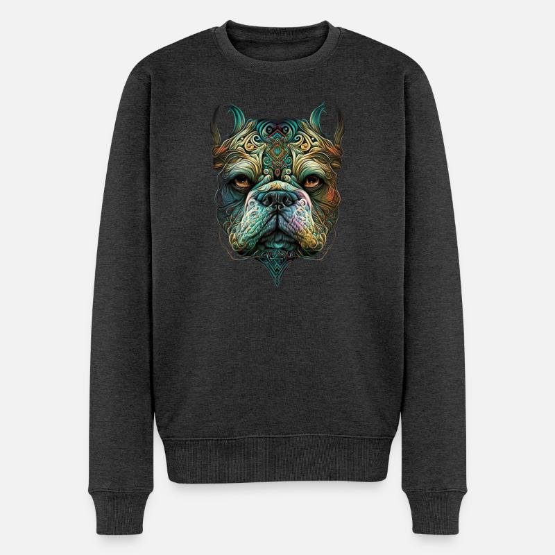 Holly Bulldogge! - Männer Premium Bio Pullover - Anthrazit meliert