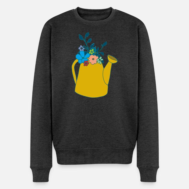 giesskanne senffarben - Männer Premium Bio Pullover - Anthrazit meliert