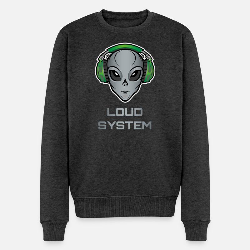 DJ Alien – Lautes System - Männer Premium Bio Pullover - Anthrazit meliert
