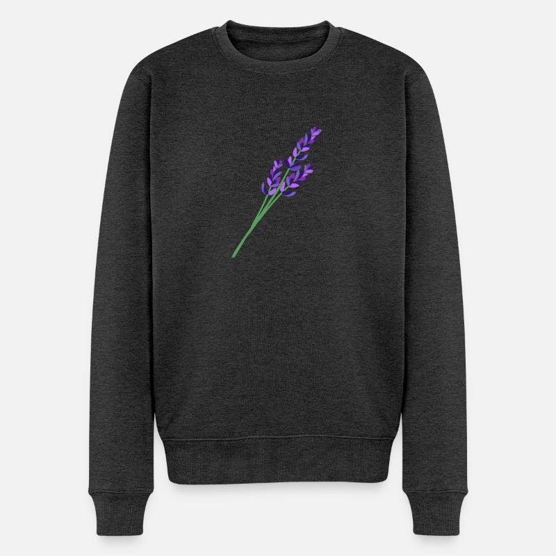 Lavendel 1 - Männer Premium Bio Pullover - Anthrazit meliert
