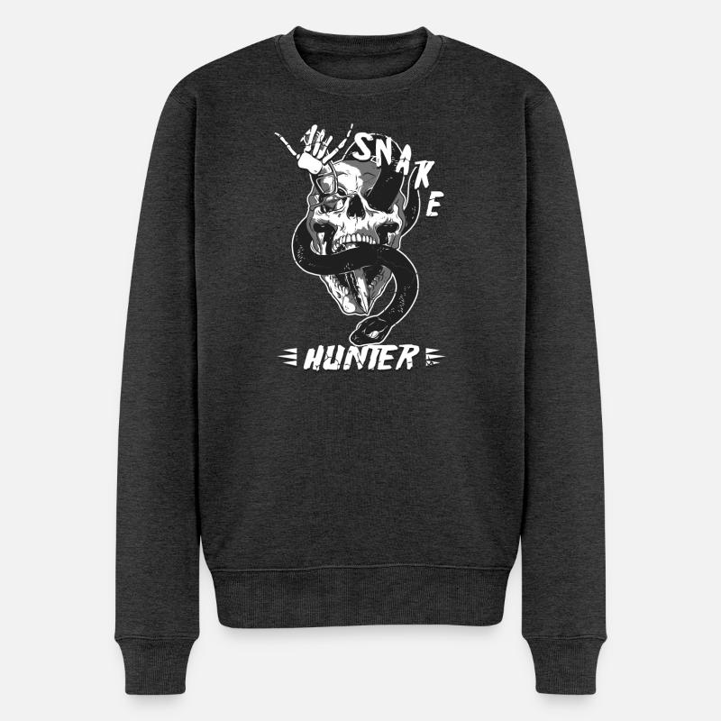 Schlangen Jäger - Männer Premium Bio Pullover - Anthrazit meliert