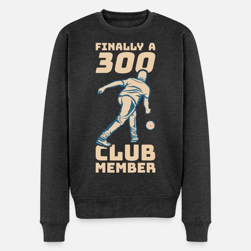 300 Punkte Bowling - Männer Premium Bio Pullover - Anthrazit meliert