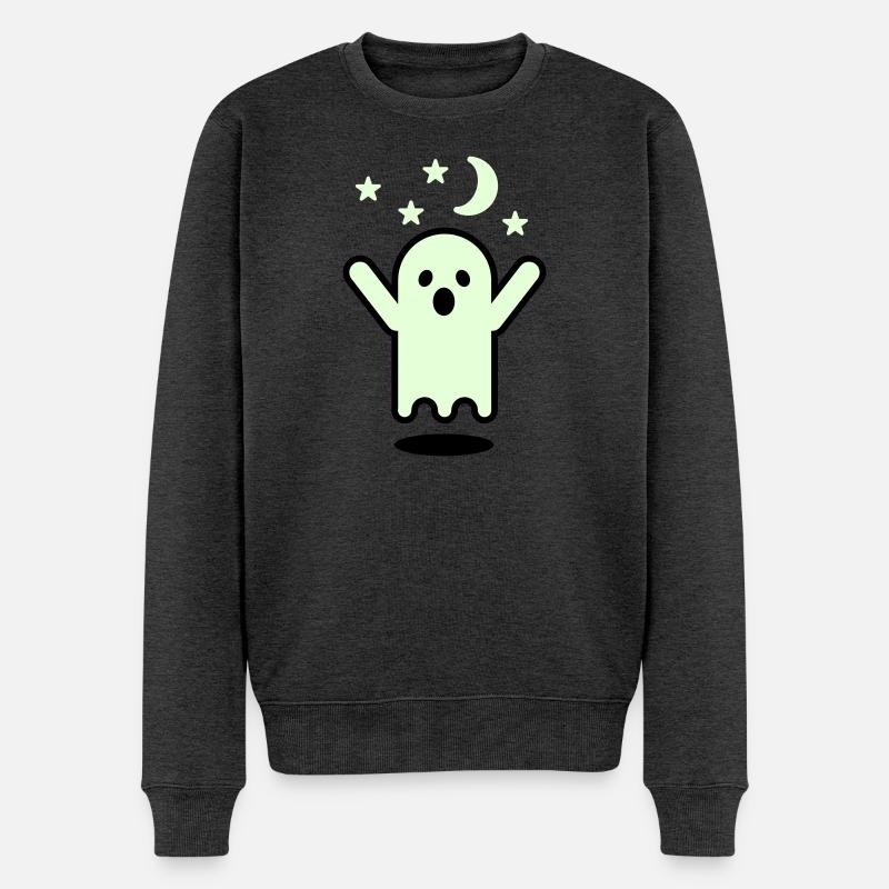 Glow in the dark Geister - Männer Premium Bio Pullover - Anthrazit meliert