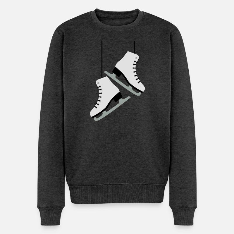 Eiskunstlauf -Schlittschuhe - Männer Premium Bio Pullover - Anthrazit meliert