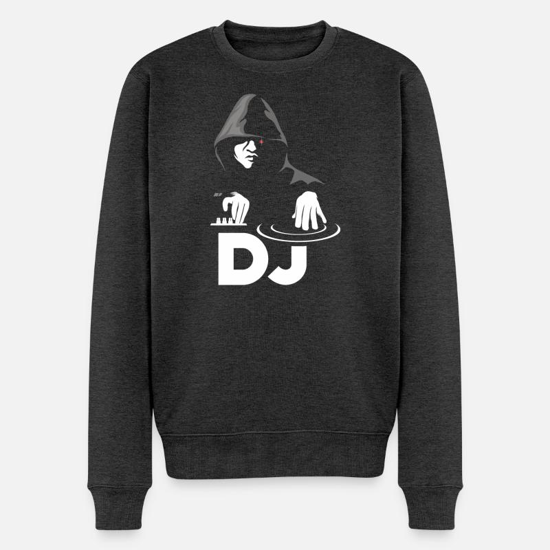 DJ - Männer Premium Bio Pullover - Anthrazit meliert