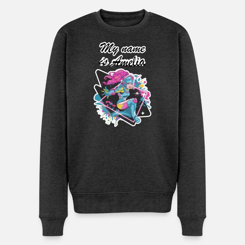 Mein Name ist Amelia 2026 - Männer Premium Bio Pullover - Anthrazit meliert