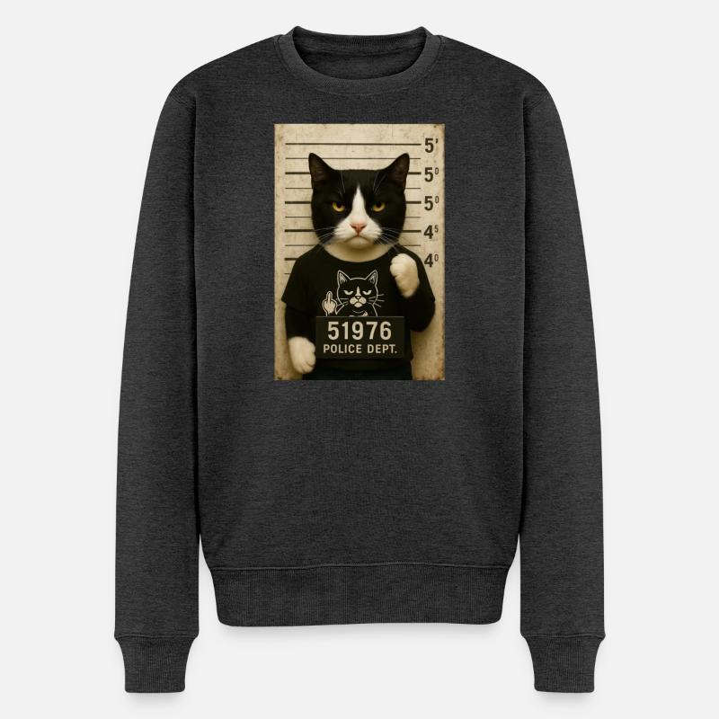 Chat de prison - Pull Premium bio Homme - anthracite chiné