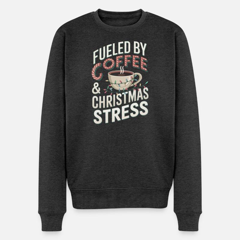 Café de Noël Humour - Pull Premium bio Homme - anthracite chiné