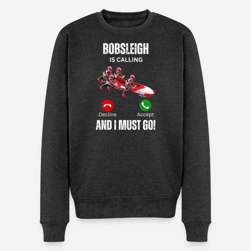 Le bobsleigh appelle - Pull Premium bio Homme - anthracite chiné