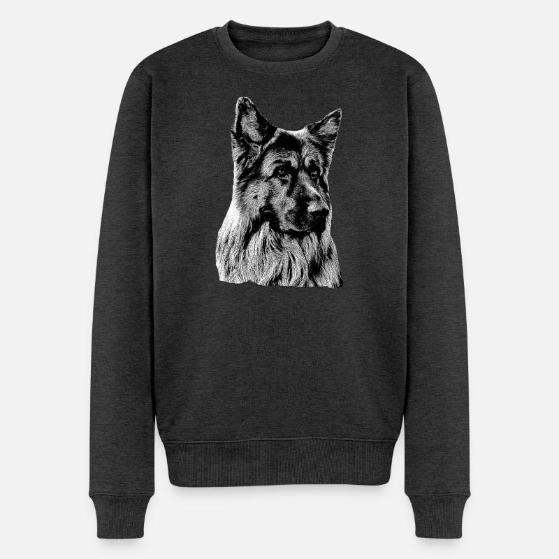 Schäferhund Deutscher Schäferhund German Shepherd - Männer Premium Bio Pullover - Anthrazit meliert