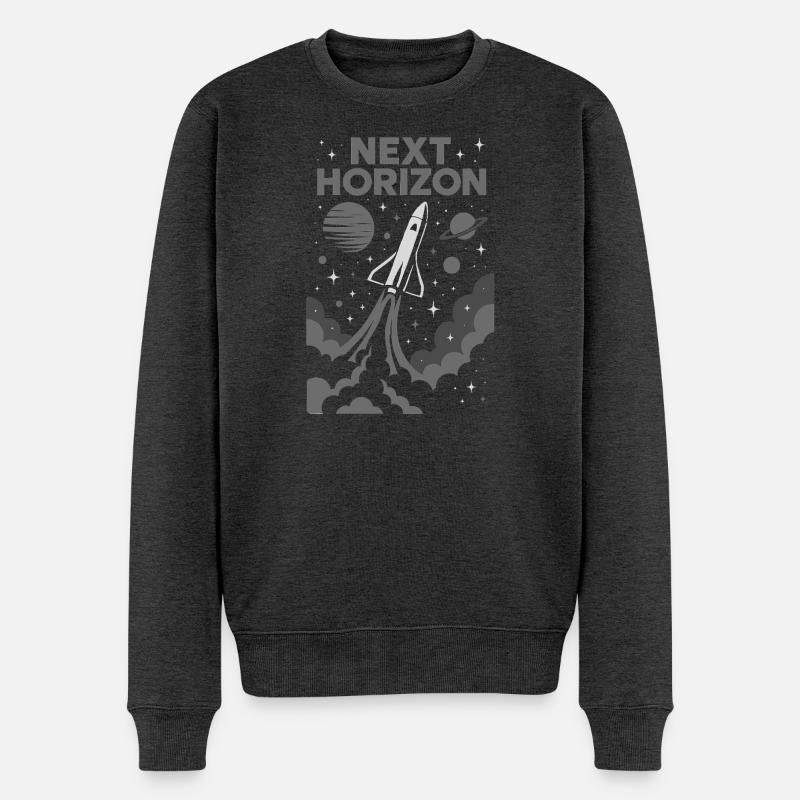 Nächste Horizon Rocket Expedition - Männer Premium Bio Pullover - Anthrazit meliert