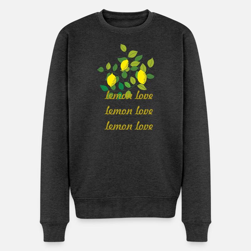 lemon love - Männer Premium Bio Pullover - Anthrazit meliert